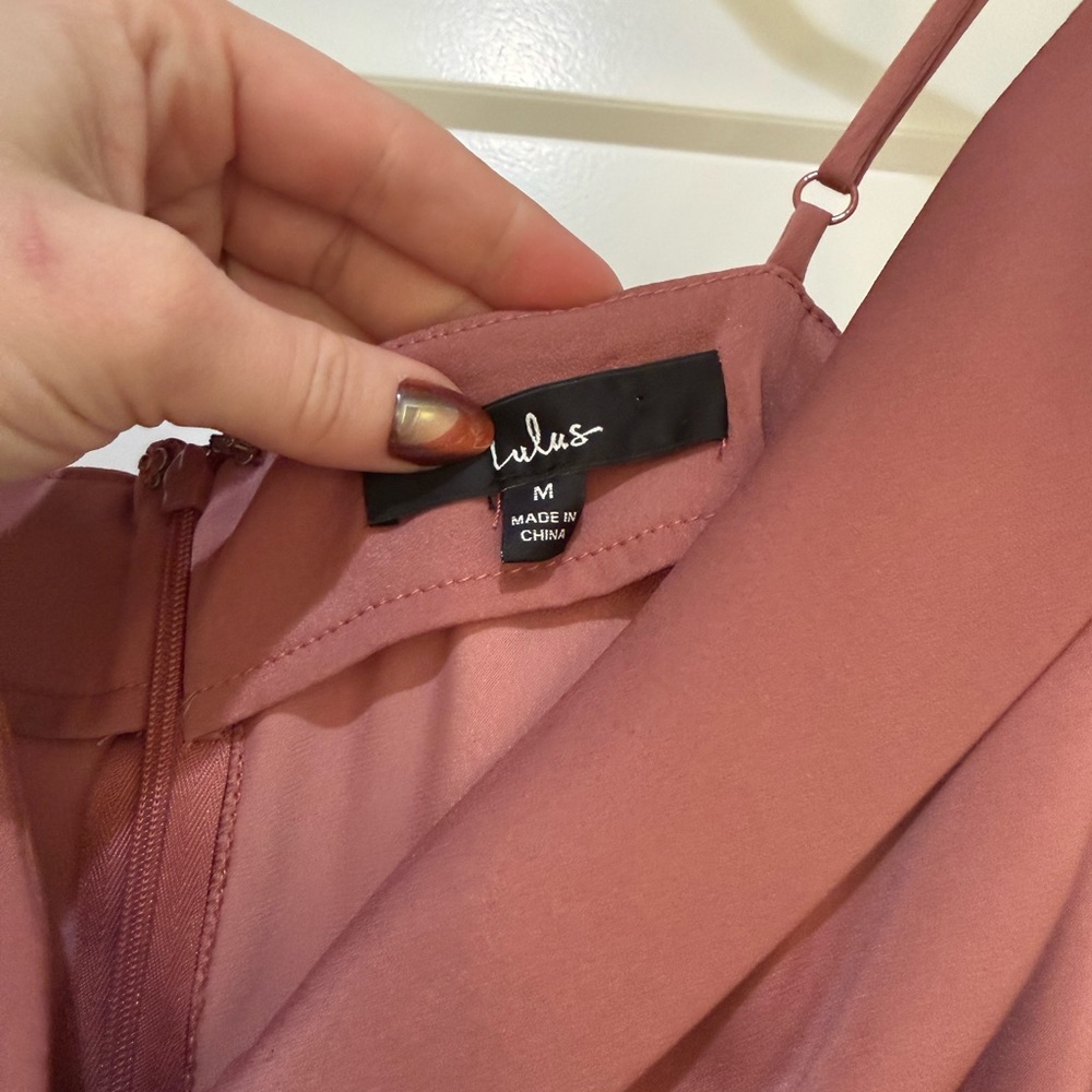 Lulus Let's Celebrate Tonight Mauve Satin Asymmetrical Dress Purple - Size M - Picture 5 of 5